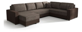 Kutna garnitura u obliku slova U Pearle 3 (smeđa + tamnosmeđa) (D)