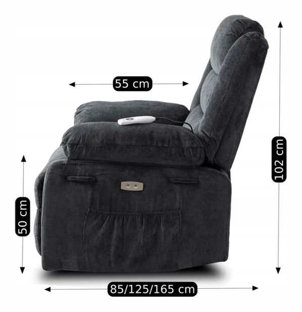 Masszázsfotel Jornaleros (fekete szövet) 