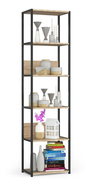 Raft Loriana II (negru + Stejar sonoma)