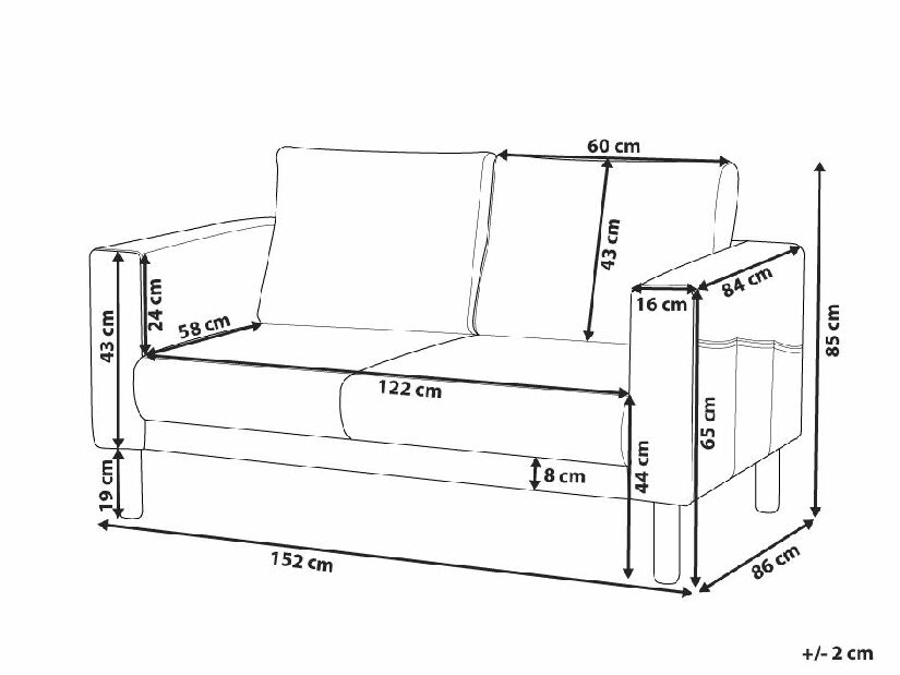 Sofa dvosjed Applecross (bež)