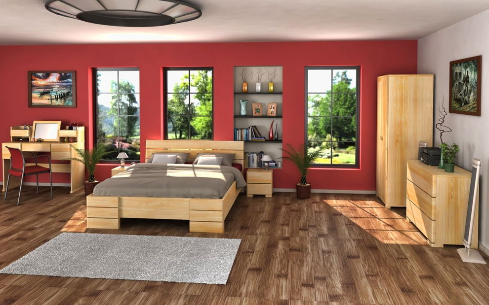 Manželská posteľ 200 cm Naturlig Lorenskog High (borovica)