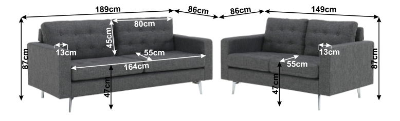 Sedacia súprava 3+2 Fovil (sivá)