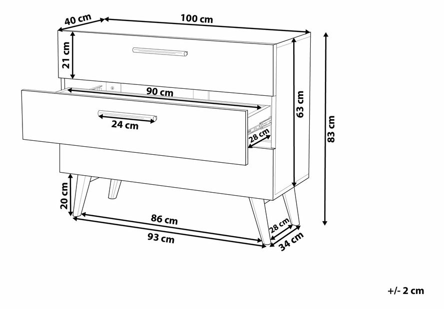 Komoda Split (bijela)