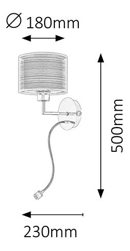 Zidna svjetiljka Anastasia 2629 (krom + smeđa)