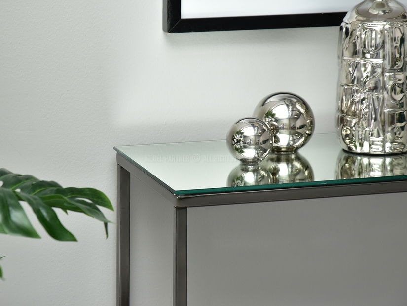 Măsuță consolă Bella Kons (crom + negru)