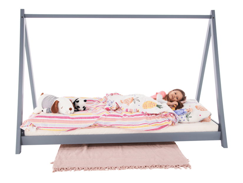 Egyszemélyes ágy 90 cm Gross (szürke)