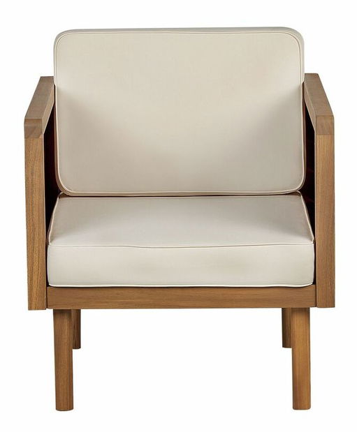 Set mobilier de grădină Blas (lemn deschis + crem)