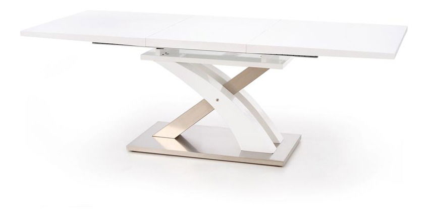 Jedálenský stôl Sandor 1 (biely lesklý) (pre 6 až 8 osôb)