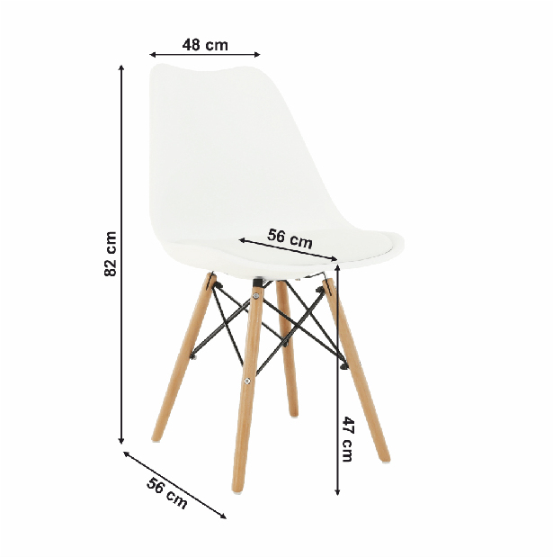 Scaun de sufragerie Kenda (alb)