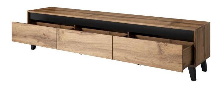 TV stolík Nell (drevo + čierna)