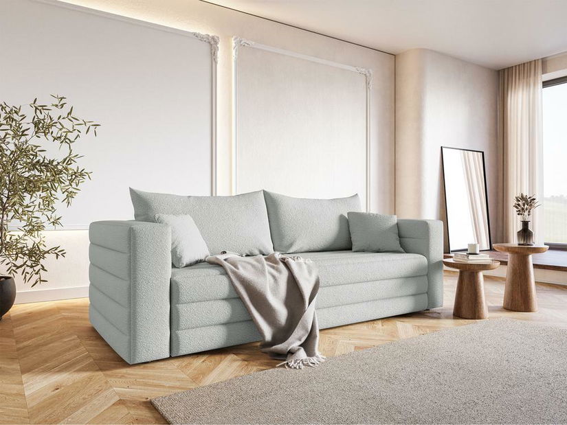 Háromszemélyes kanapé Liluetta (világosszürke + fekete)