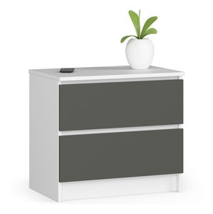 Noćni stolić Kalista (bijela + siva)