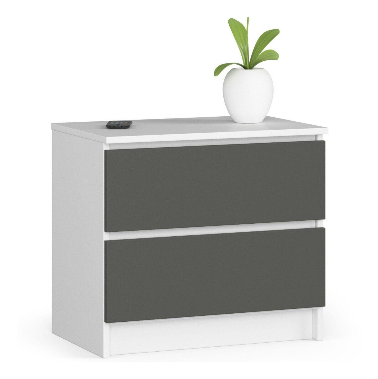 Éjjeliszekrény Kalista (fehér + szürke)
