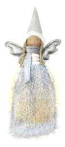 Látkový anjel so svietiacou sukienkou RXL 475 (sivá)