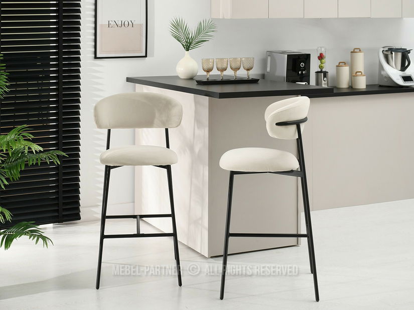 Scaun bar Inezenente (crem + negru)