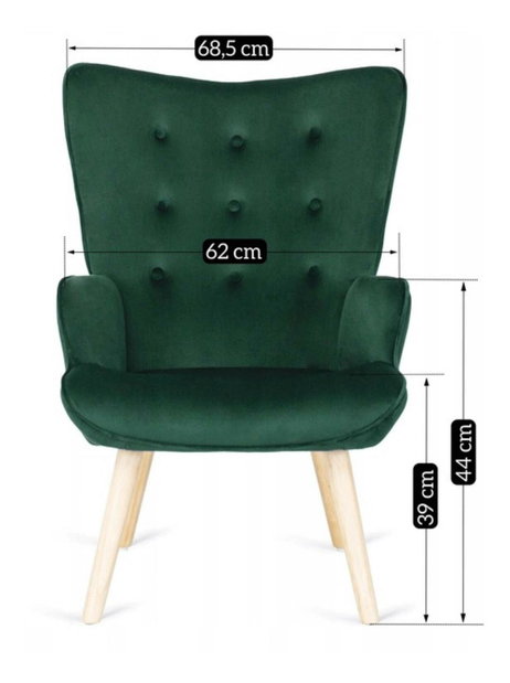 Fotelja s naslonom za noge Lombardi (zelena) 