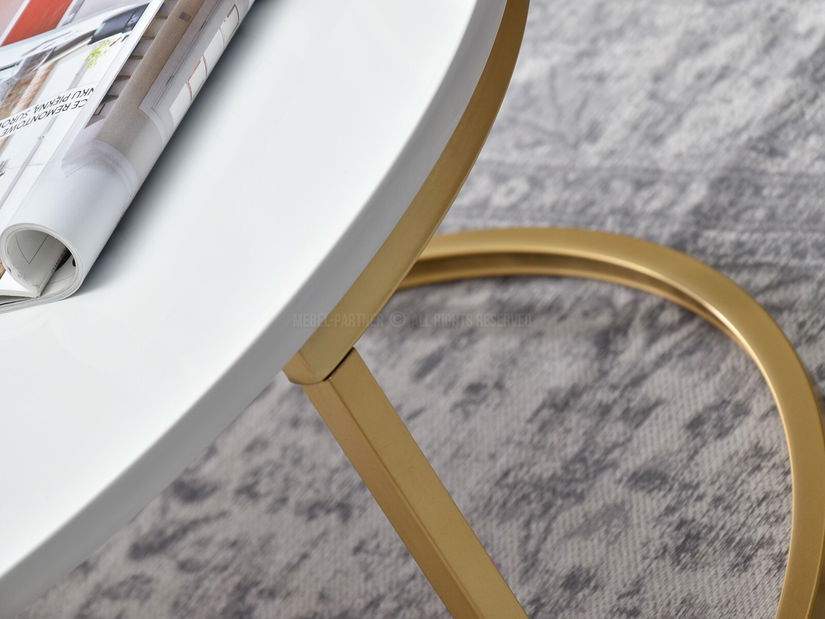 Dohányzóasztal Kolja Zest Xl (fehér + arany + fekete)