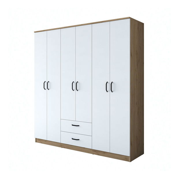 Ormar za garderobu Bastet 115 (orah + bijela)