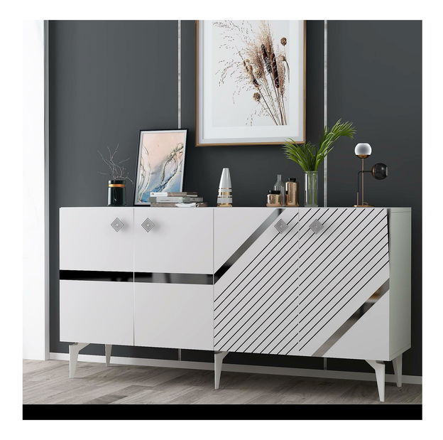 Dulap Tabivo (alb + arigintiu) 