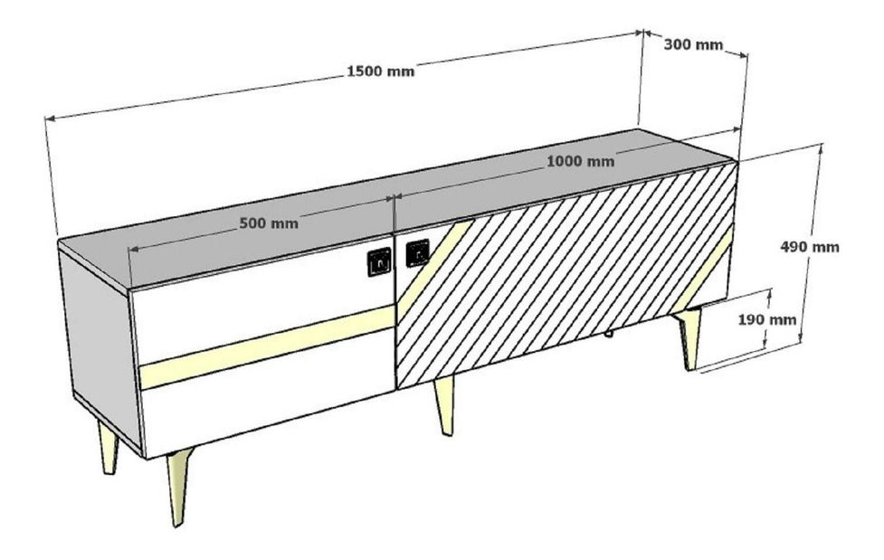 TV stolík/skrinka Tabivo (biela + strieborná) 