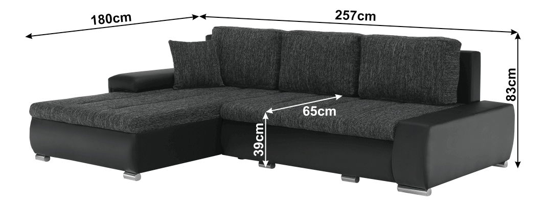 Kutna garnitura Gisoil (crna) 