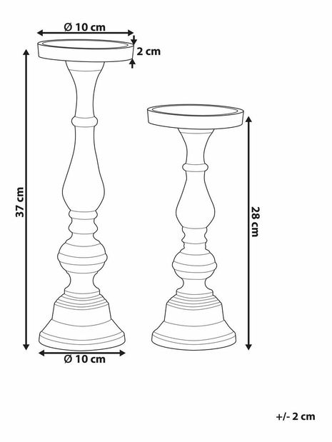 Set 2 svietnikov Cubala (zlatá)