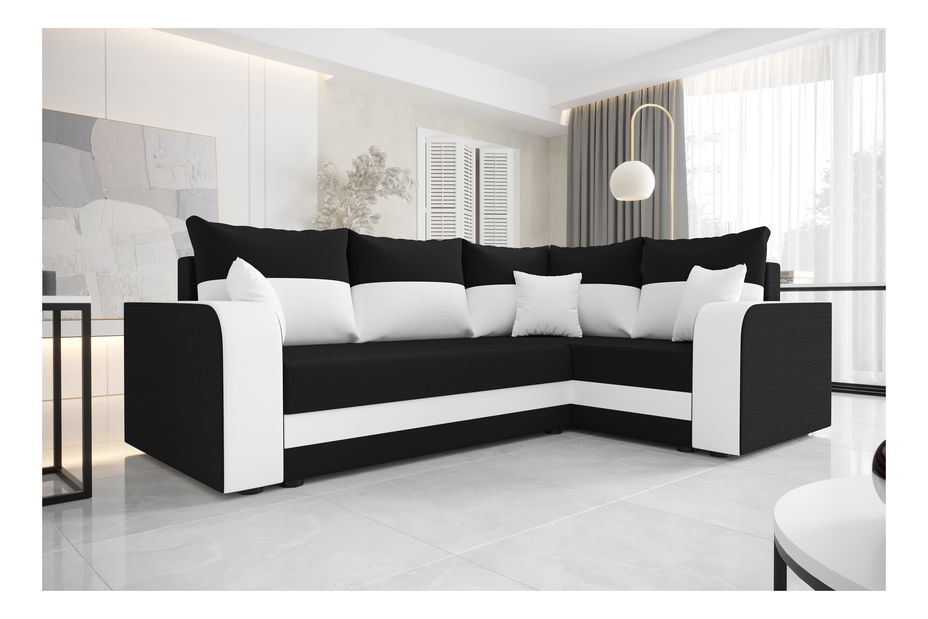 Kutna garnitura Harmony Plus (crna + bijela) (D)