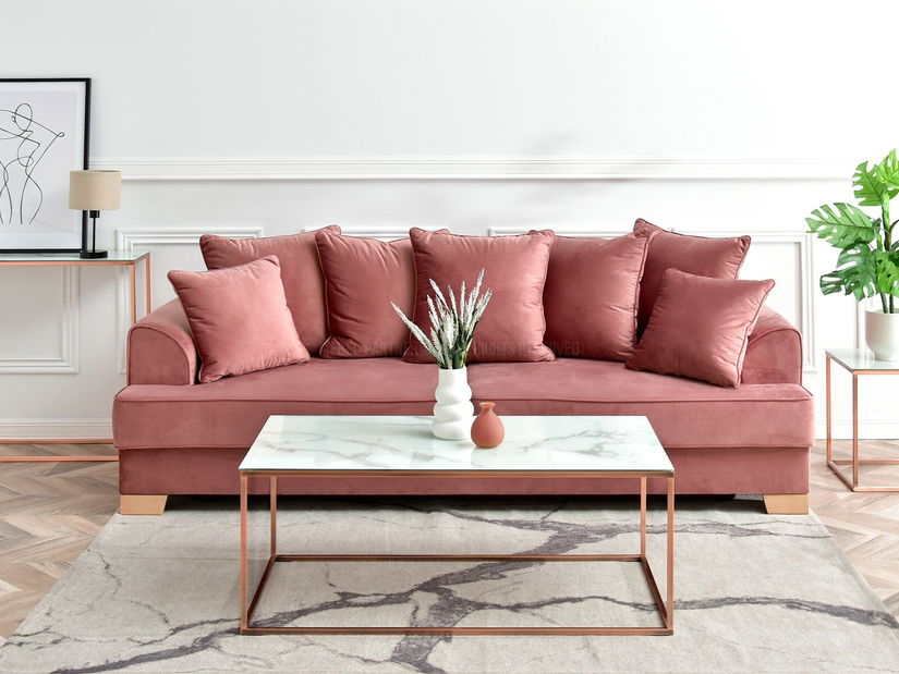 Stolić za kavu Bella Xl (bijeli mramor + bakar)