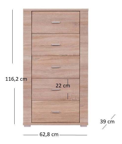 Komód Gwenn 5S (szonoma tölgy)