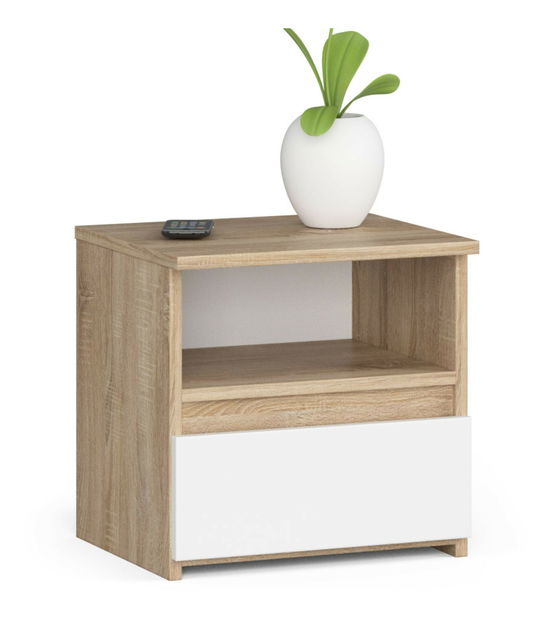 Éjjeli szekrény Cincuenta (sonoma tölgy + fehér)
