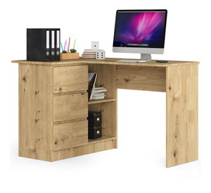 Rohový PC stolík Bodhi (dub artisan) (L)
