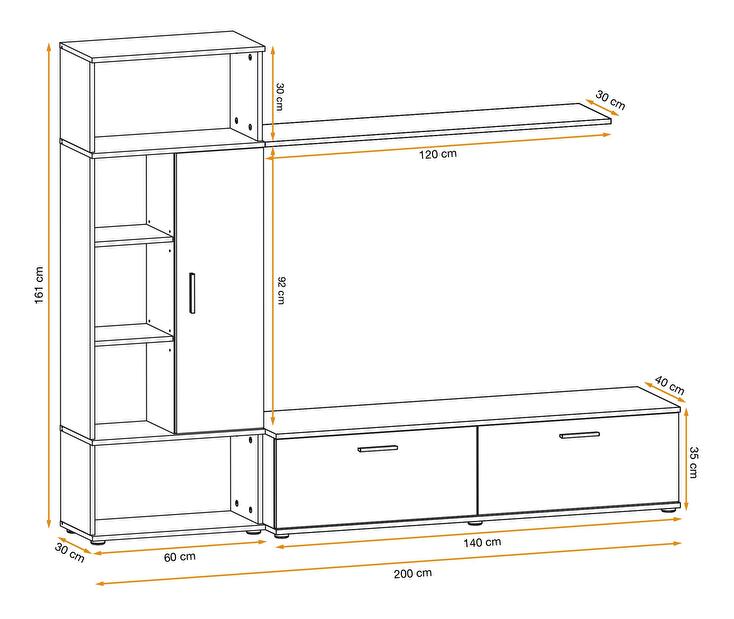 Mobilier living Roy (stejar artisan + perla gray)