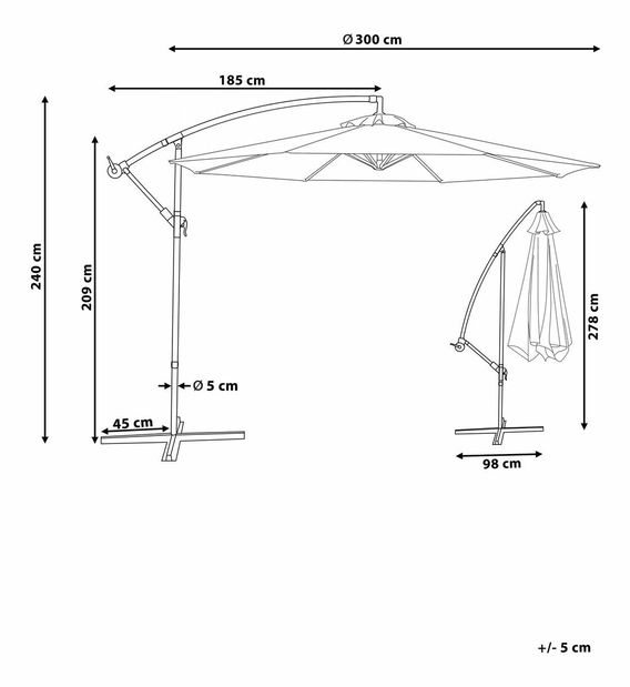 Umbrelă de grădină 300 cm RAVONA (metal) (bej nisipiu)