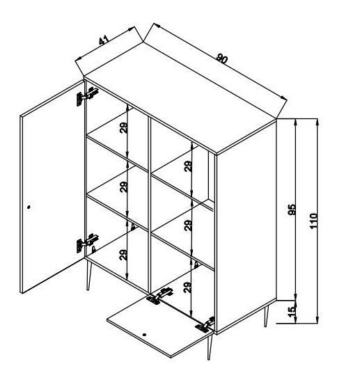 Raft Wortona 1 (Stejar + negru)