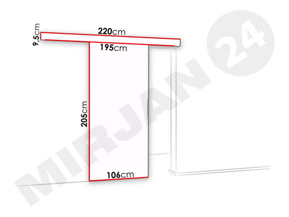 Uși culisante Meralia 100 (Alb)