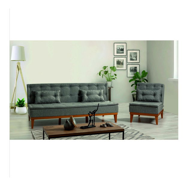 Set canapea fotoliu Fiorucci (gri închis)