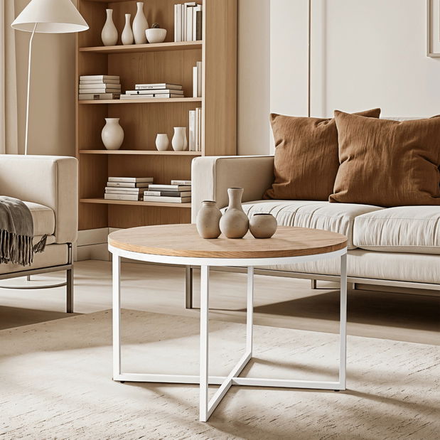 Konferenčný stolík Hubiera (dub zlatý + biela) 