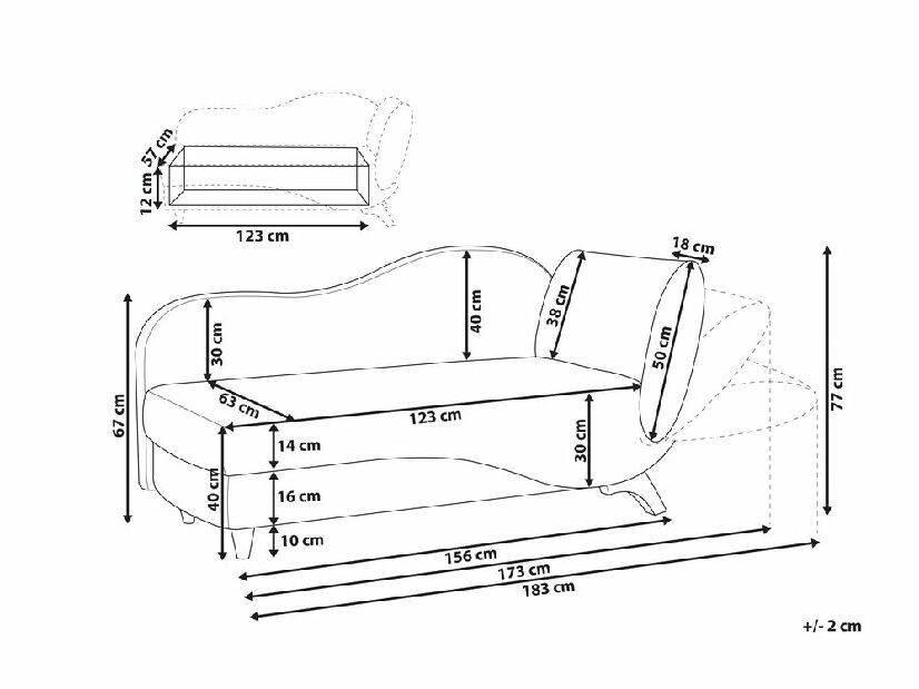 Sofa Mereg (ružičasta) (D)