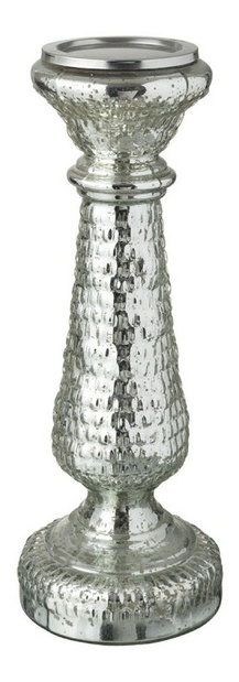 Svietnik Jolipa Vysoký na jednu sviečku (14x14x38cm) (Strieborná)