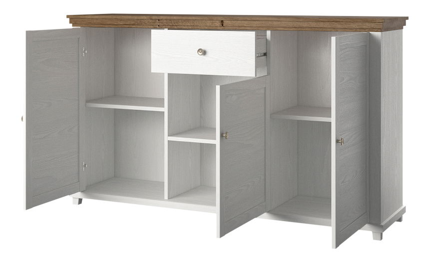 Comodă Elvina Typ 47 (alb + arin + stejar lefkas) *vânzare