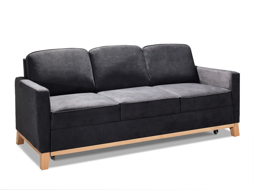 Háromszemélyes kanapé Biblioteca (grafit + tölgy)