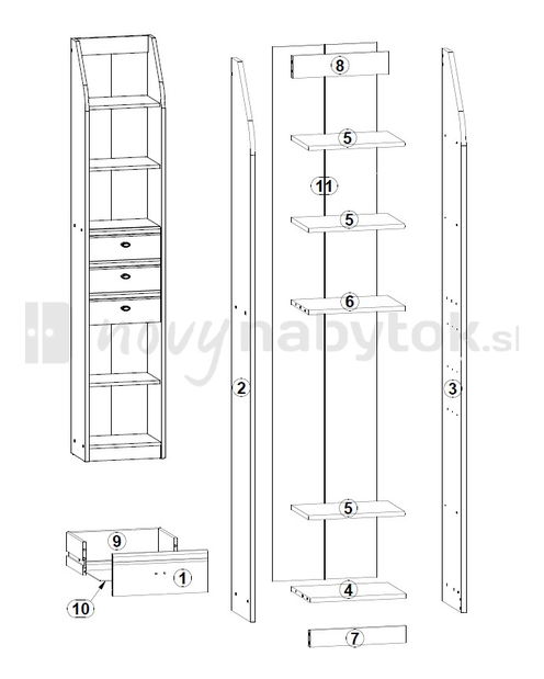 Regál BRW POP K3SO/19/4 
