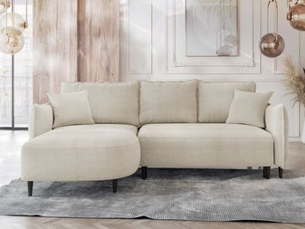 Kutna garnitura Evorde (krem) (s prostorom za odlaganje) (L)