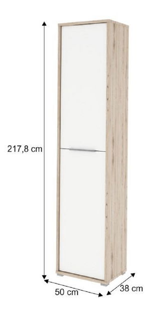 Policová skriňa Rumia TYP06 (san remo + biela)