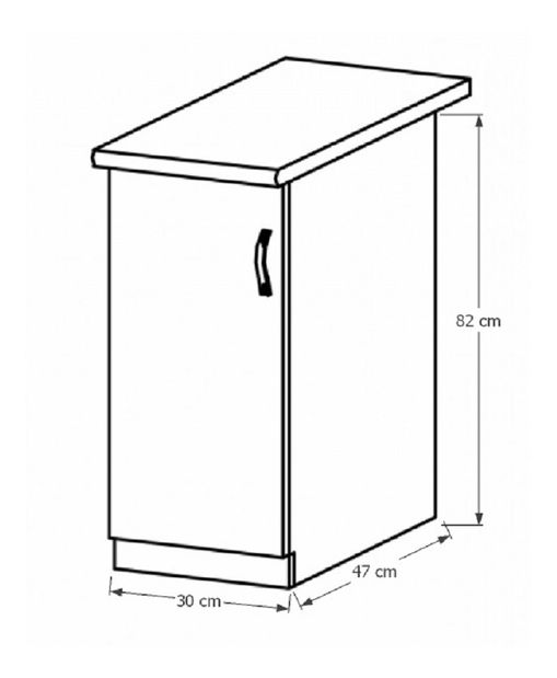 Dolná kuchynská skrinka D30 Provense (biela + sosna andersen) (L)