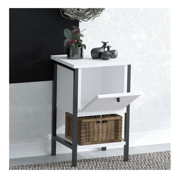 Măsuță laterală Aliex 1 (alb + negru)