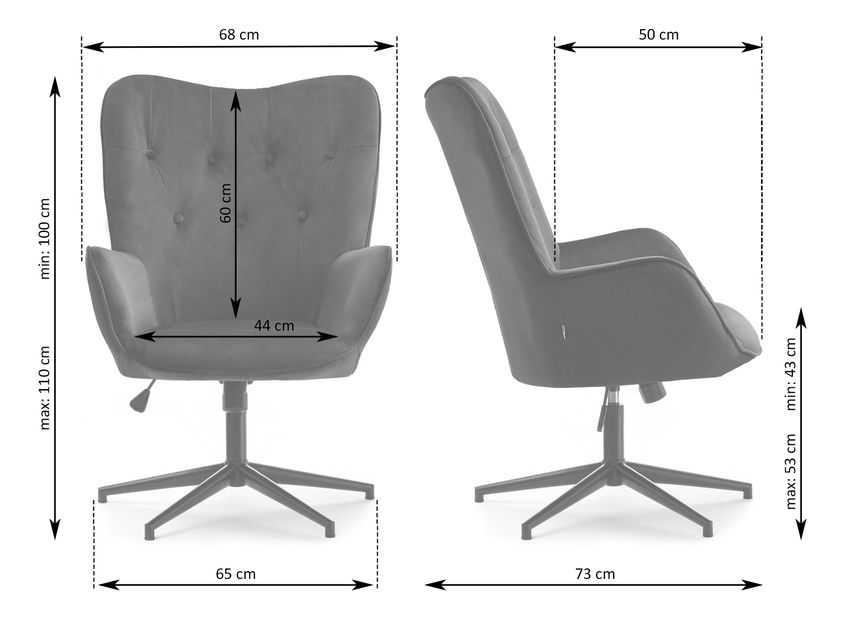 Fotoliu Truni (verde + crom)