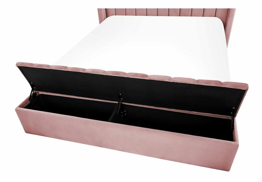 Franciaágy 140 cm Ortega Bonell (szürke) (ágyráccsal és matraccal, és tárolóhellyel) (LED világítással)