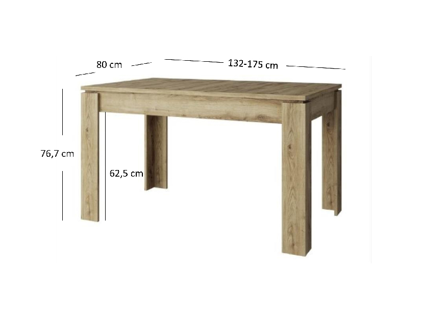 Széthúzható étkezőasztal (4-6 fő részére) Deloris (navarra tölgy)