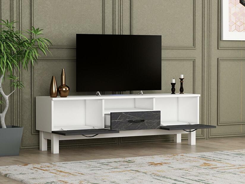 TV asztal/szekrény Kedime (fehér + fekete) 